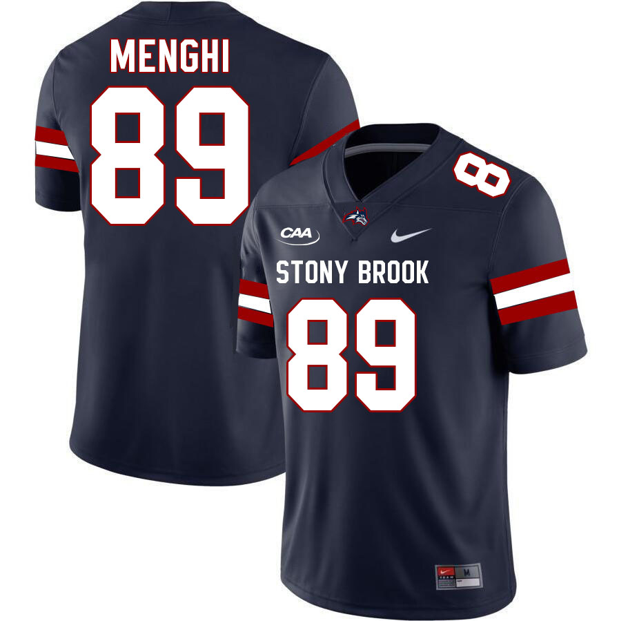 Stony Brook Seawolves #89 Alex Menghi College Football Jerseys Stitched-Navy